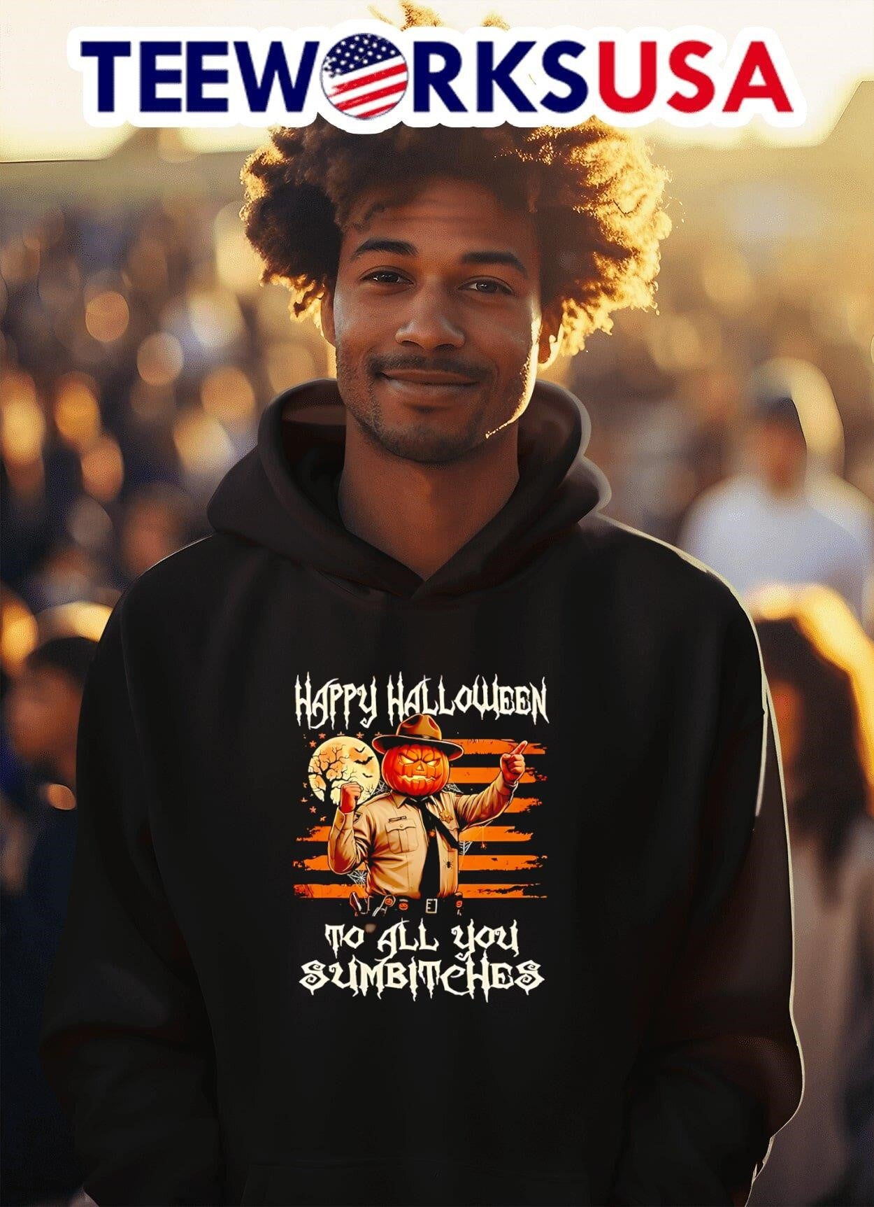 Happy Halloween To All You Sumbitches Pumpkin Head Sheriff Shirt