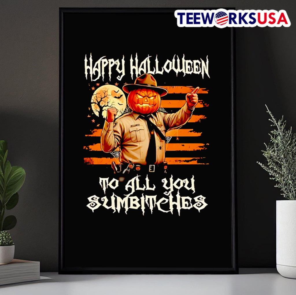Happy Halloween To All You Sumbitches Pumpkin Head Sheriff Shirt
