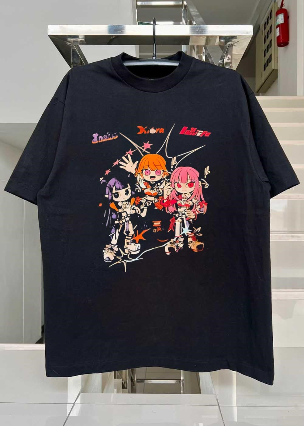 Inanis Kiara Calliope Three Characters Posing Graphic T-Shirt