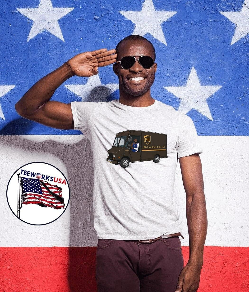 James Harden Driving PHL UPS Truck What Can Brown Do for You Philadelphia 76ers T-Shirt