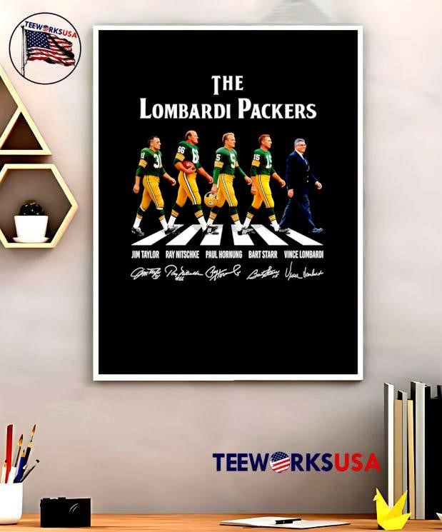 Jim Taylor Ray Nitschke Paul Hornung Bart Starr Vince Lombardi The Lombardi Packers Walking Across Abbey Road Green Bay Packers T-Shirt
