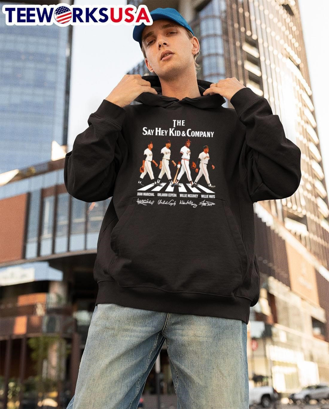 Juan Marichal Orlando Cepeda Willie McCovey Willie Mays The Say Hey Kid and Company San Francisco Giants T-Shirt