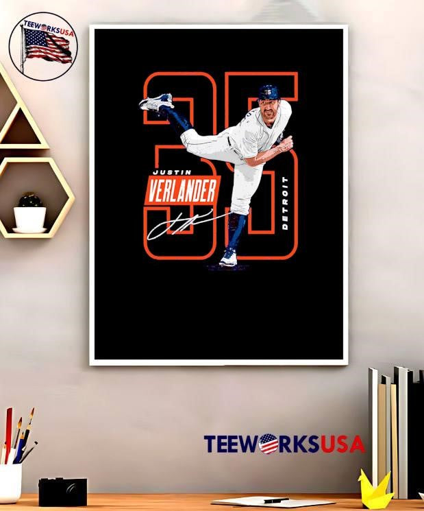 Justin Verlander Signature Detroit Pitching Graphic T-Shirt