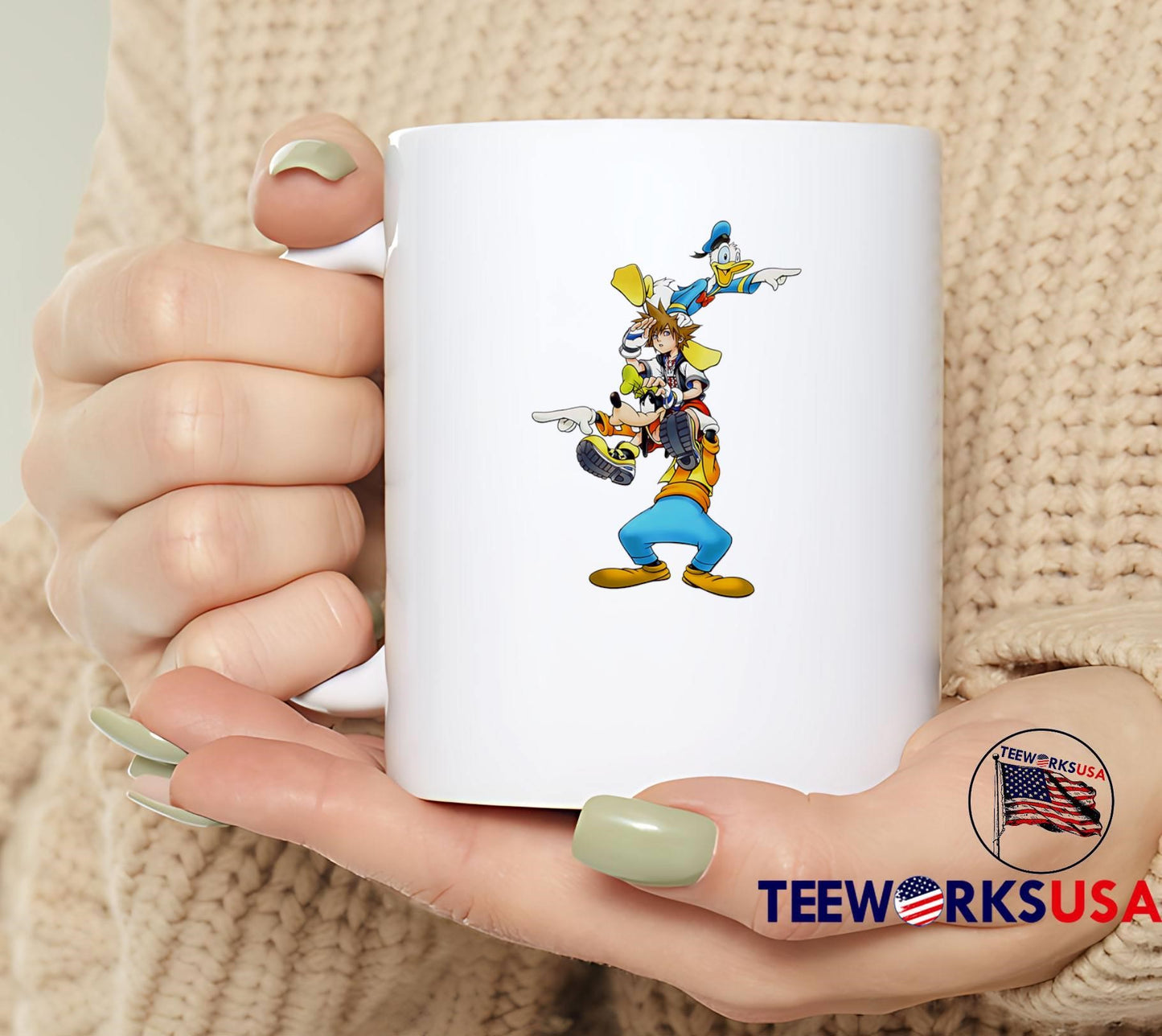 Kingdom Hearts Trio Pointing Sora Donald and Goofy Characters T-Shirt