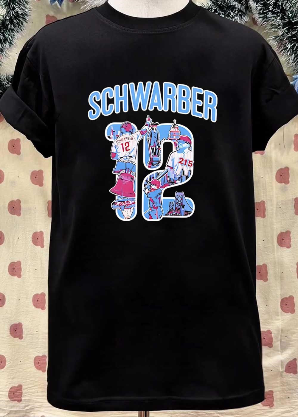Kyle Schwarber Philadelphia Phillies Shirt 12 Bell Statue City Skyline 215