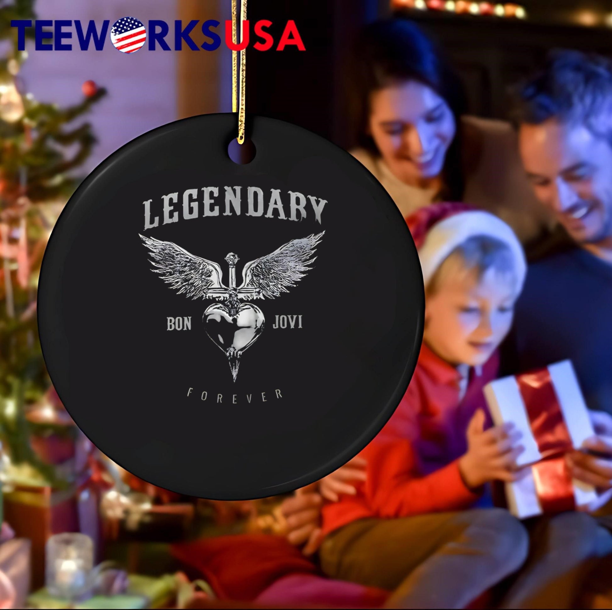 Legendary Bon Jovi Forever Winged Heart Sword shirt