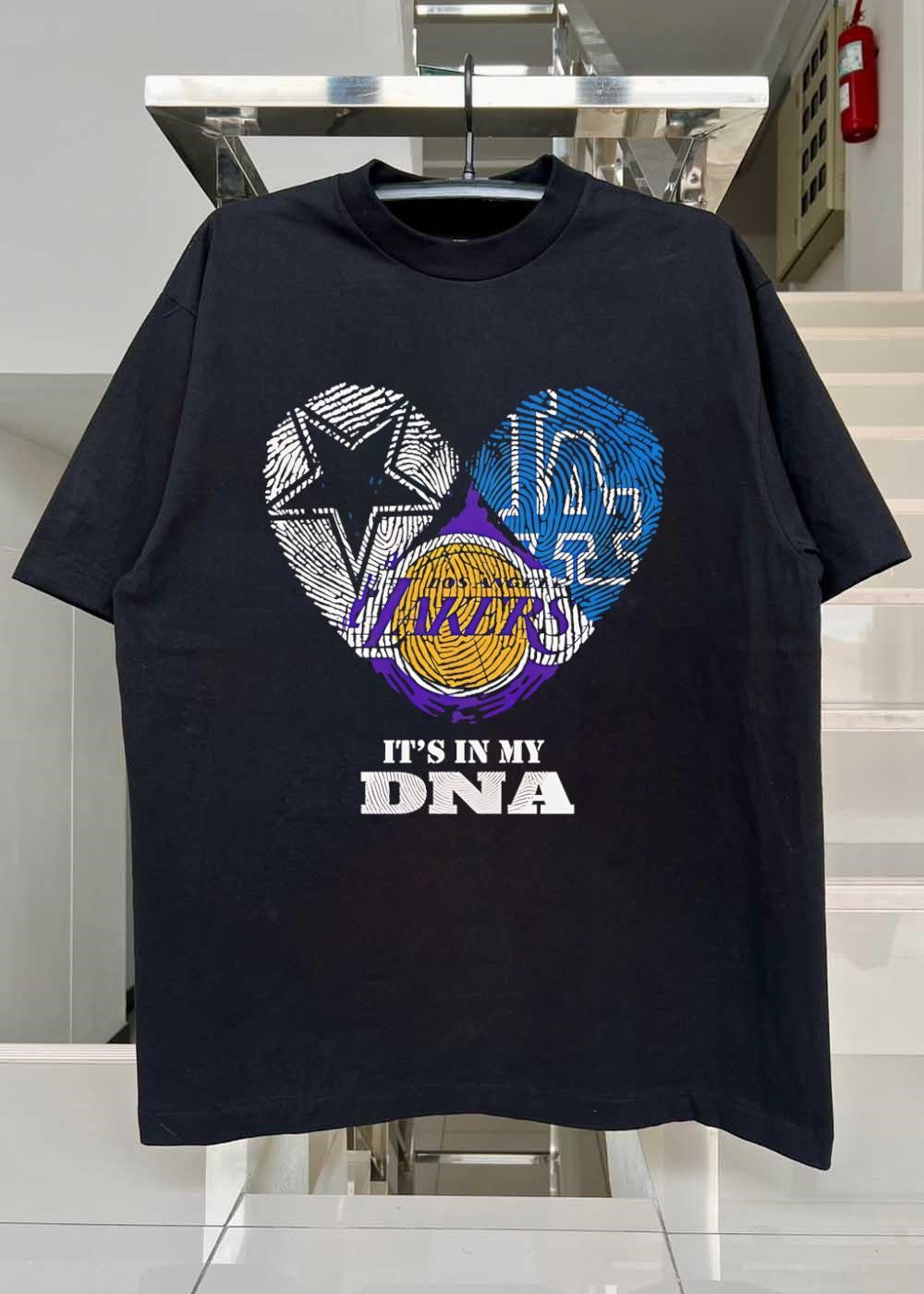 Los Angeles Sports Fan Apparel It Is in My DNA Cowboys Dodgers Lakers shirt
