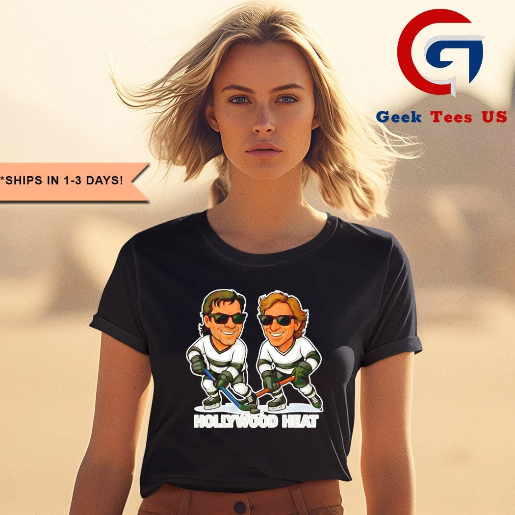 Luc Robitaille and Wayne Gretzky Hollywood Heat Hockey caricatures shirt