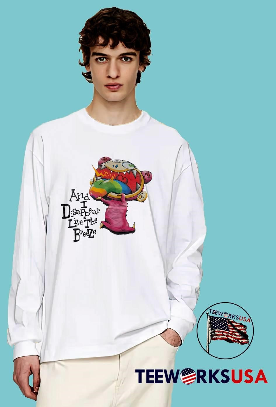 Monster Eating Rainbow Tongue And I Disappear like the Breeze T-Shirt