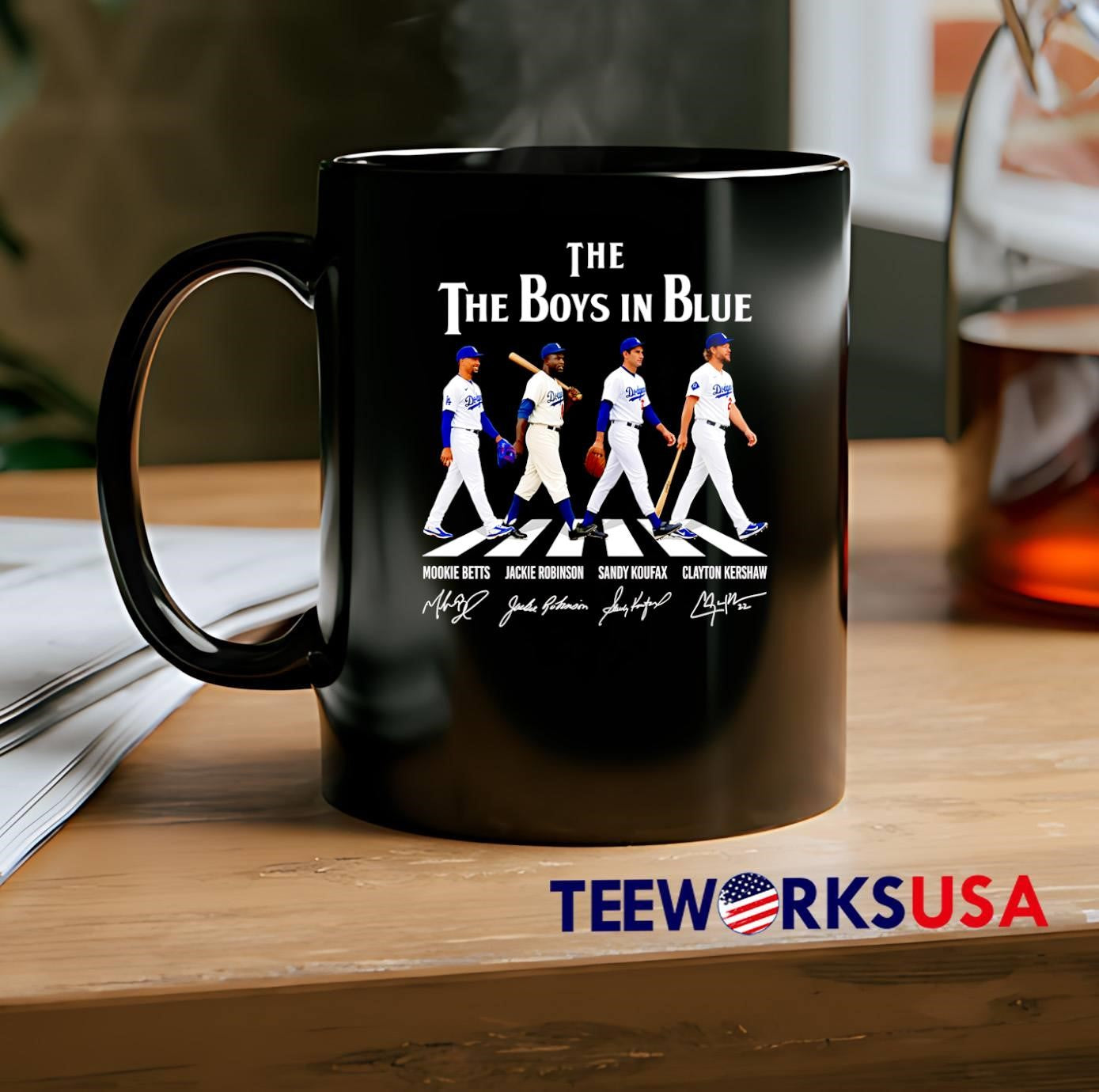 Mookie Betts Jackie Robinson Sandy Koufax Clayton Kershaw The Boys in Blue Shirt