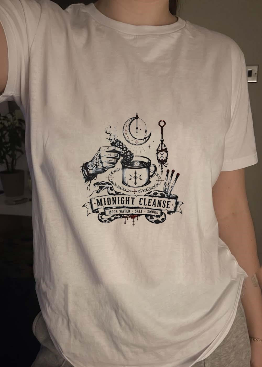 Moon Water Salt Smoke Midnight Cleanse Snake Hand Smudging Ritual shirt