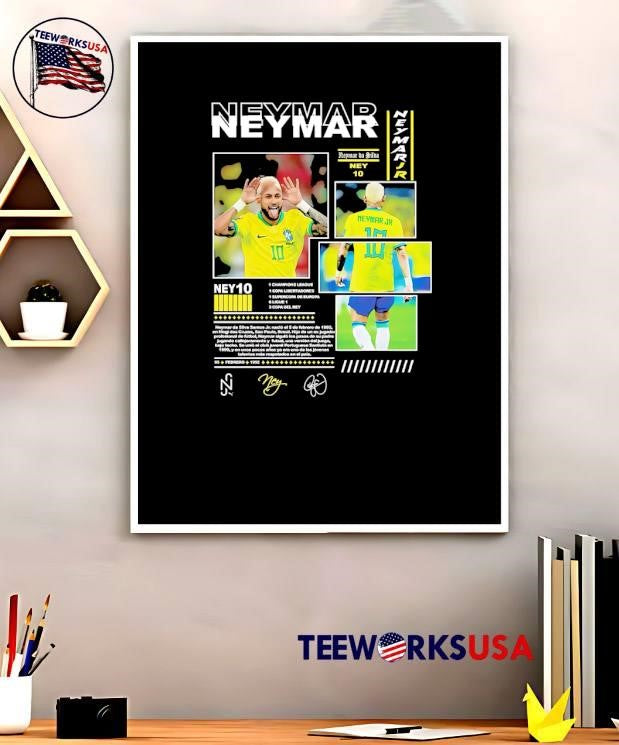 NJ Signature Neymar Da Silva Santos Jr Mogi Das Cruzes 1992 Brazil Shirt