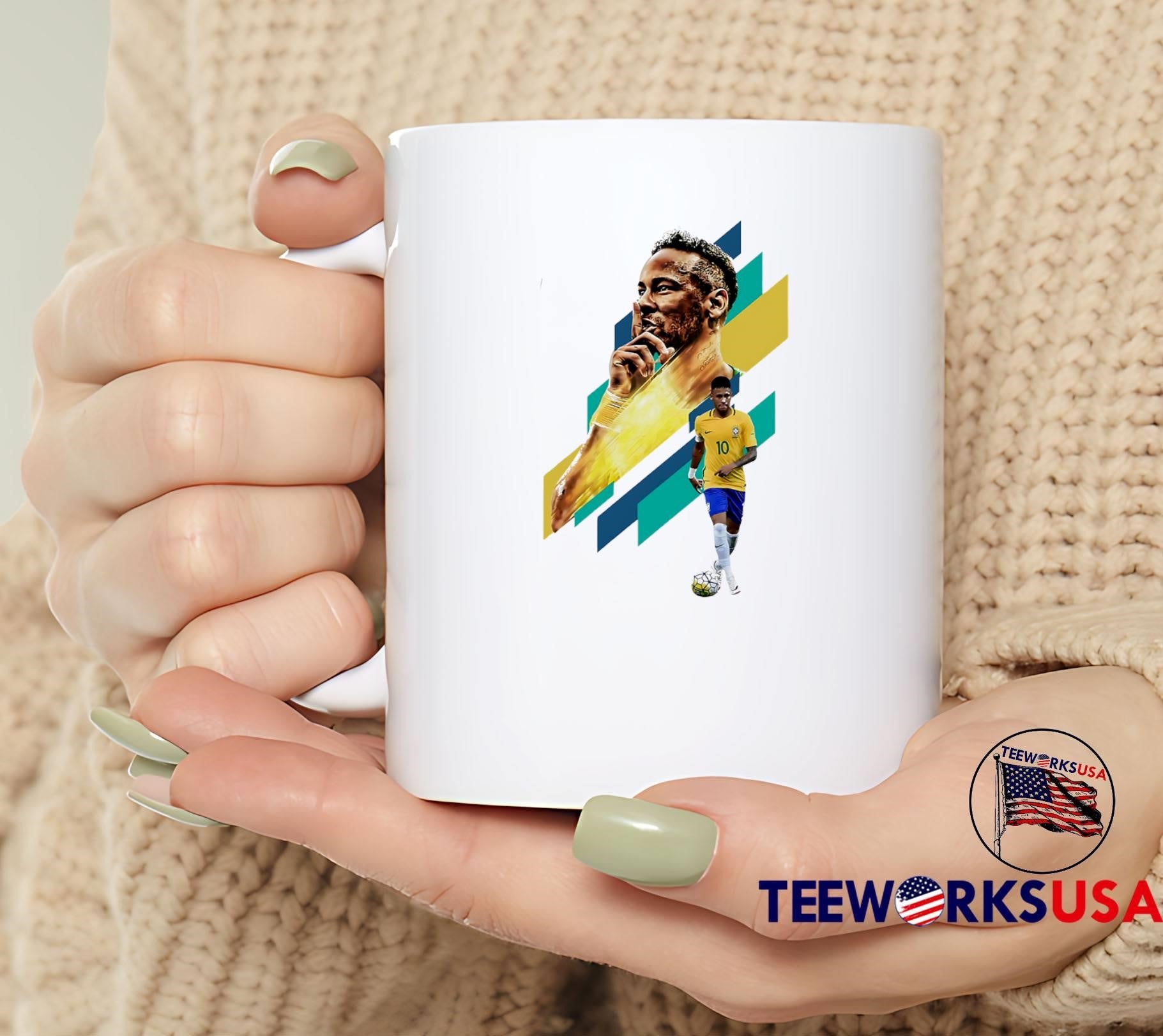 Neymar Making Silence Gesture Brazil Soccer Player T-Shirt