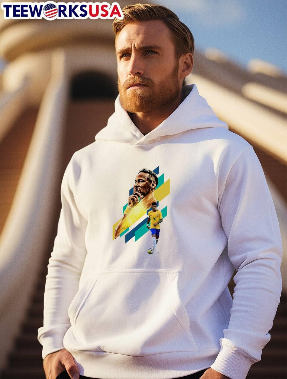 Neymar Making Silence Gesture Brazil Soccer Player T-Shirt