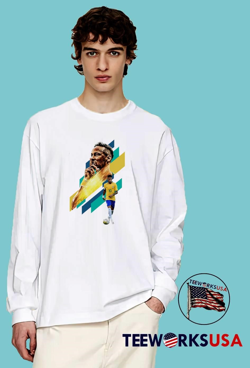 Neymar Making Silence Gesture Brazil Soccer Player T-Shirt