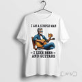 Officials I Am A Simple Man I Like Beer And Guitars Premium T Shirts Sweater