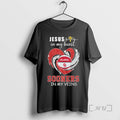 Officials Jesus In My Heart Oklahoma Sooners In My Veins Diamond Heart Premium T Shirts