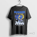 Officials Rams In My Veins Heart Logo Ball Jesus In My Heart Premium T Shirts
