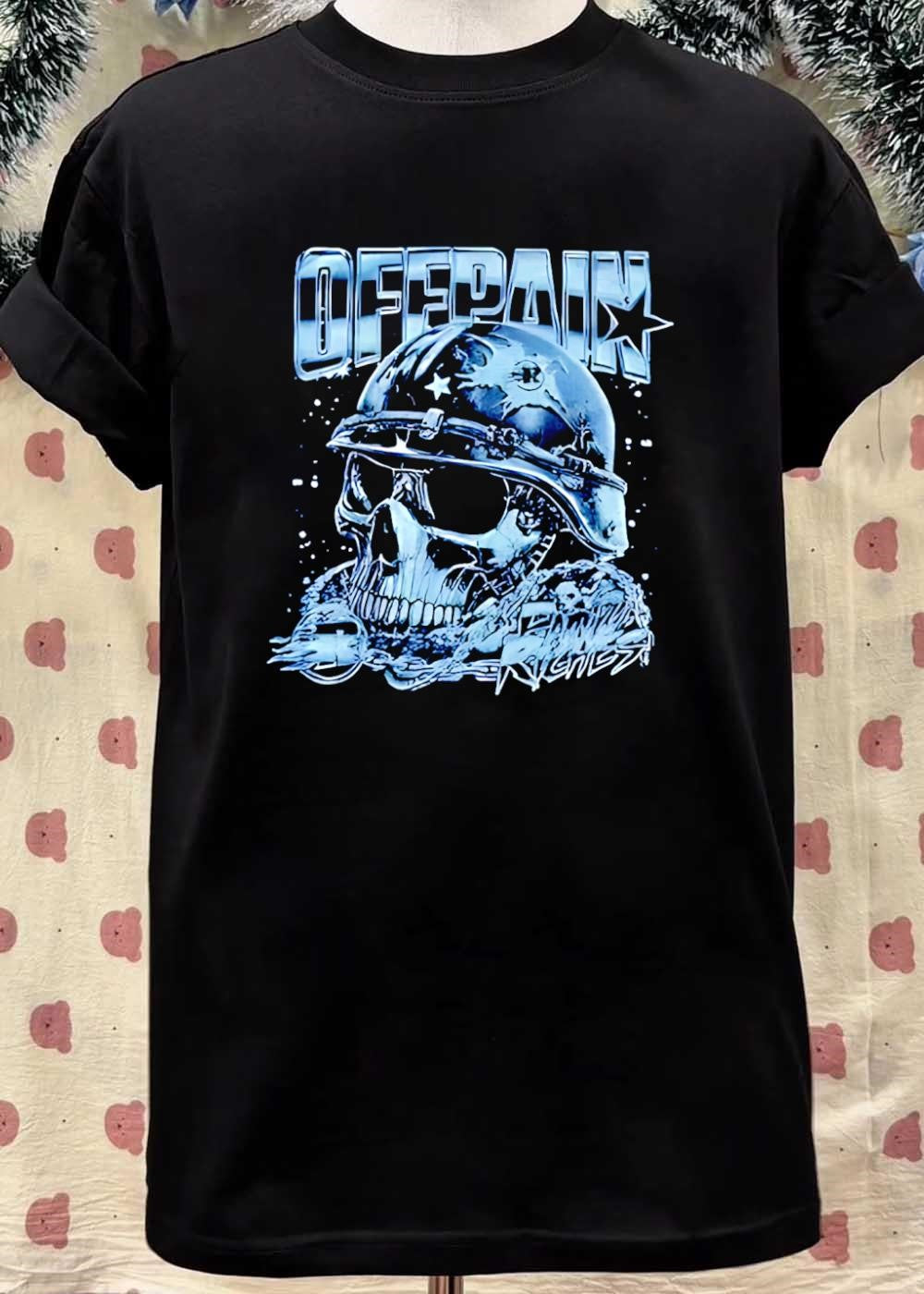 Offpain Riches Skull Wearing Military Helmet T-Shirt