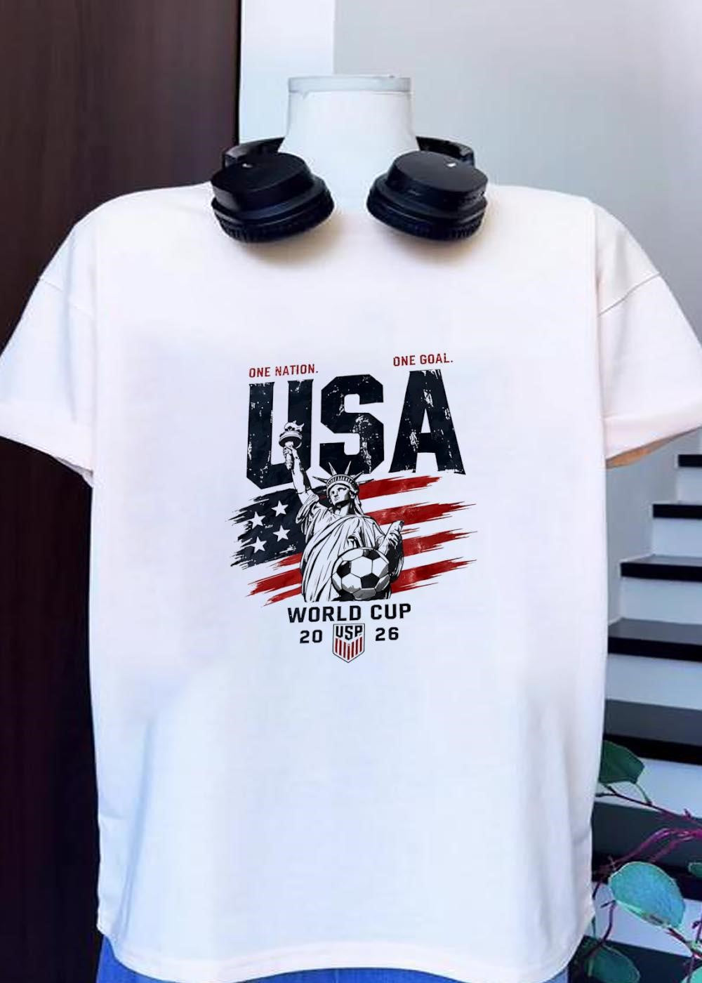 One Nation One Goal Statue of Liberty Soccer USA World Cup 2026 T-Shirt