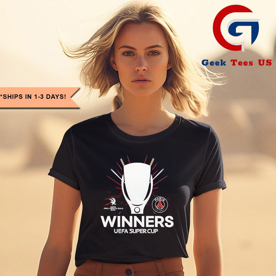Paris Saint-Germain UEFA Super Cup Winners 2025 trophy shirt