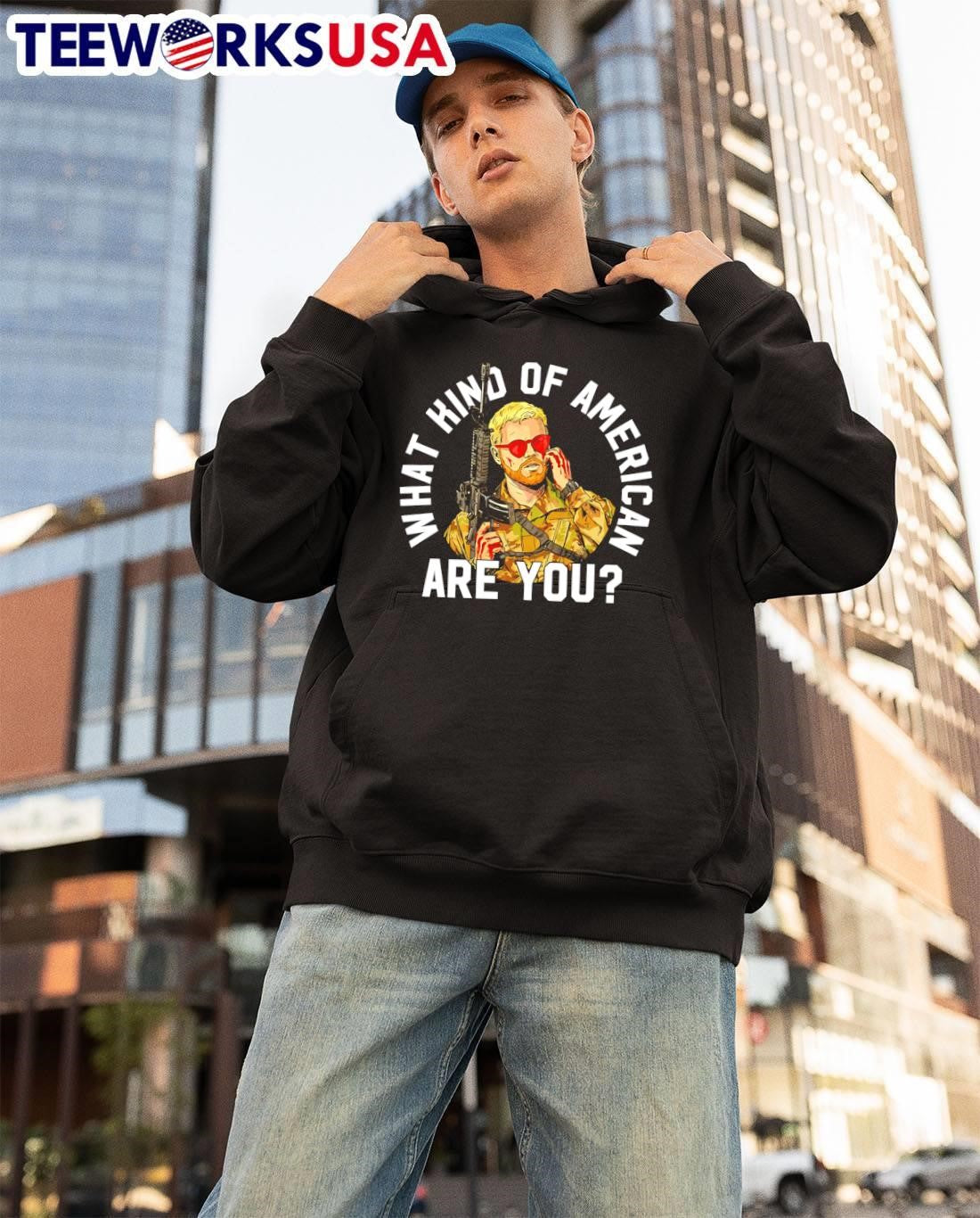Patriotic Apparel What Kind of American Are You Soldier Rifle T-Shirt