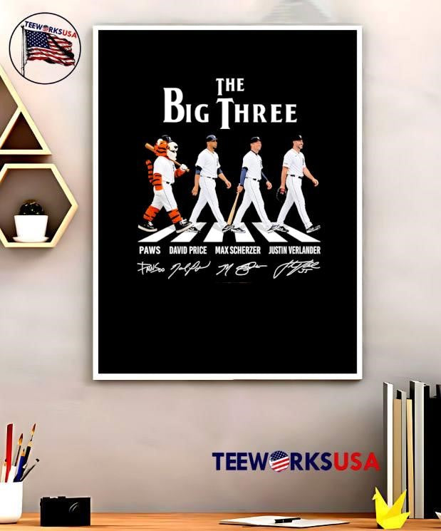 Paws David Price Max Scherzer Justin Verlander The Big Three Detroit Tigers Shirt