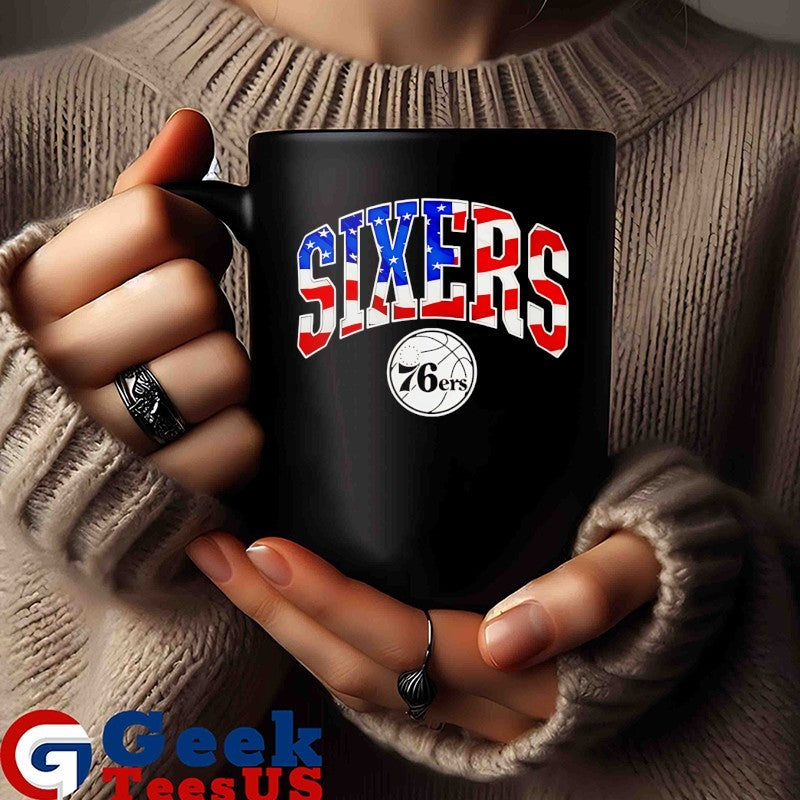 Philadelphia 76ers Sixers American flag NBA Basketball T-shirt