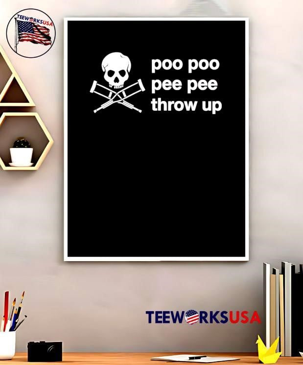 Poo Pee Throw Up Skull Crutches Graphic shirt