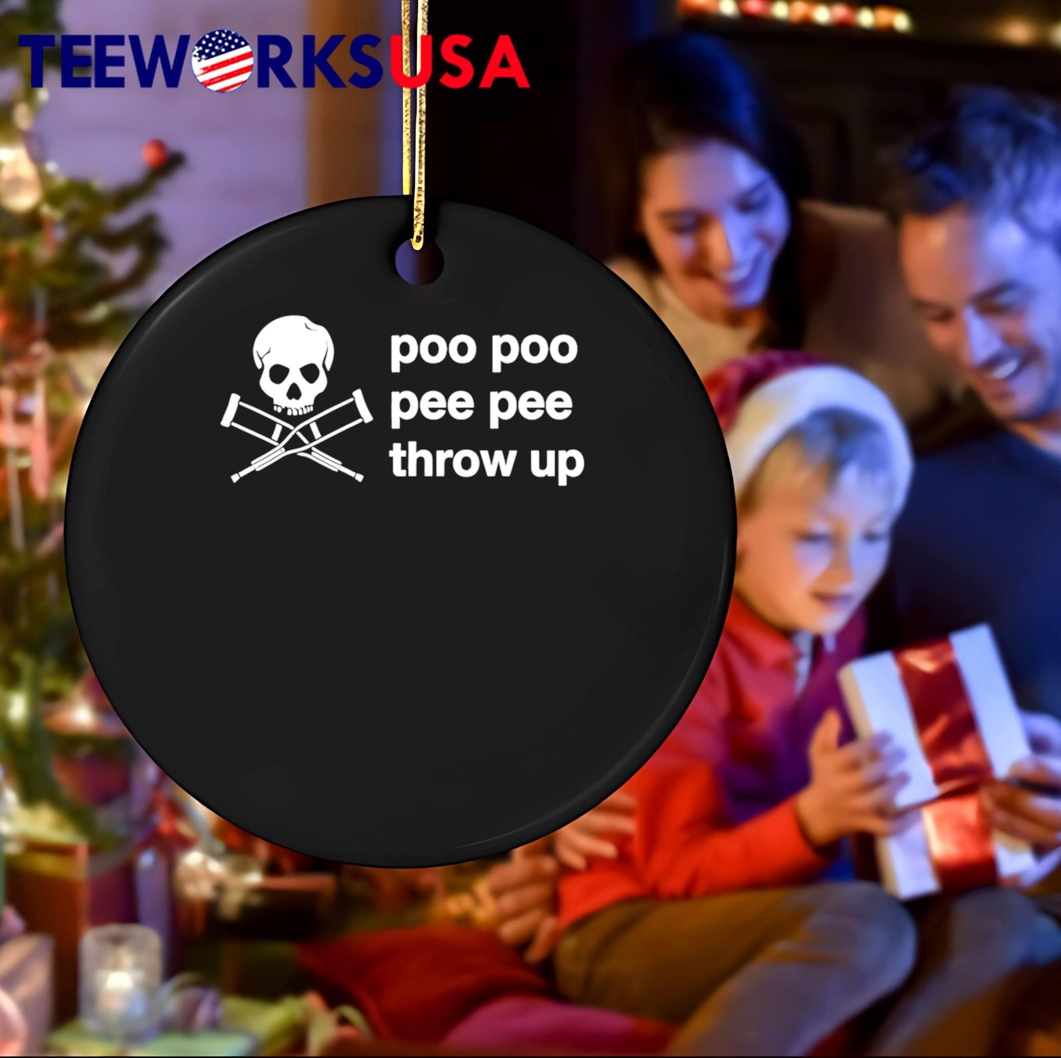 Poo Pee Throw Up Skull Crutches Graphic shirt