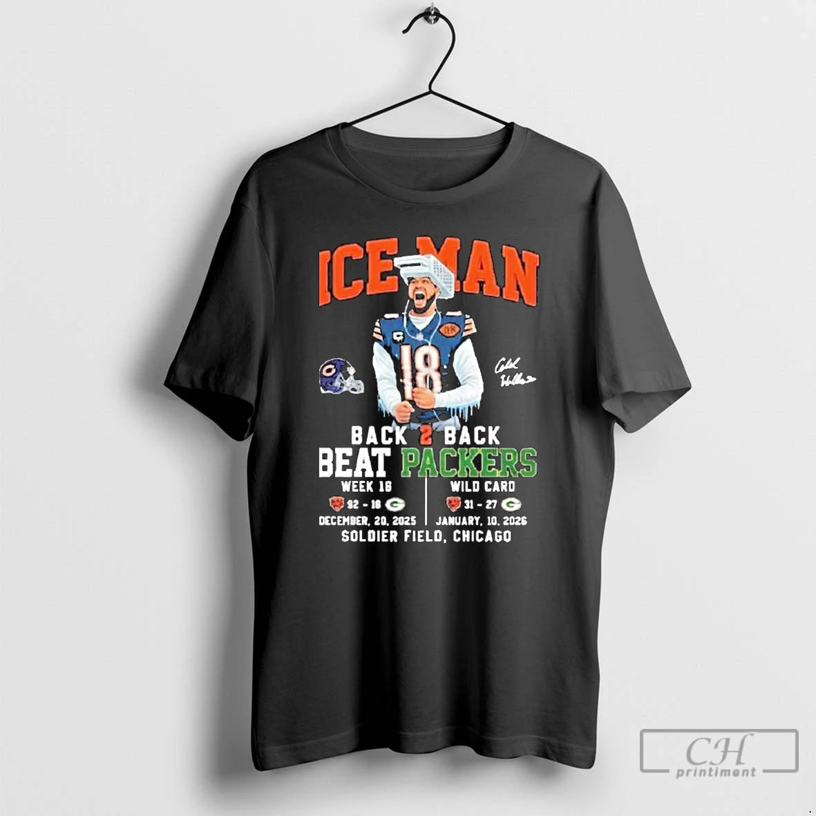 Premium Bears Caleb Iceman Back 2 Back Beat Packers
