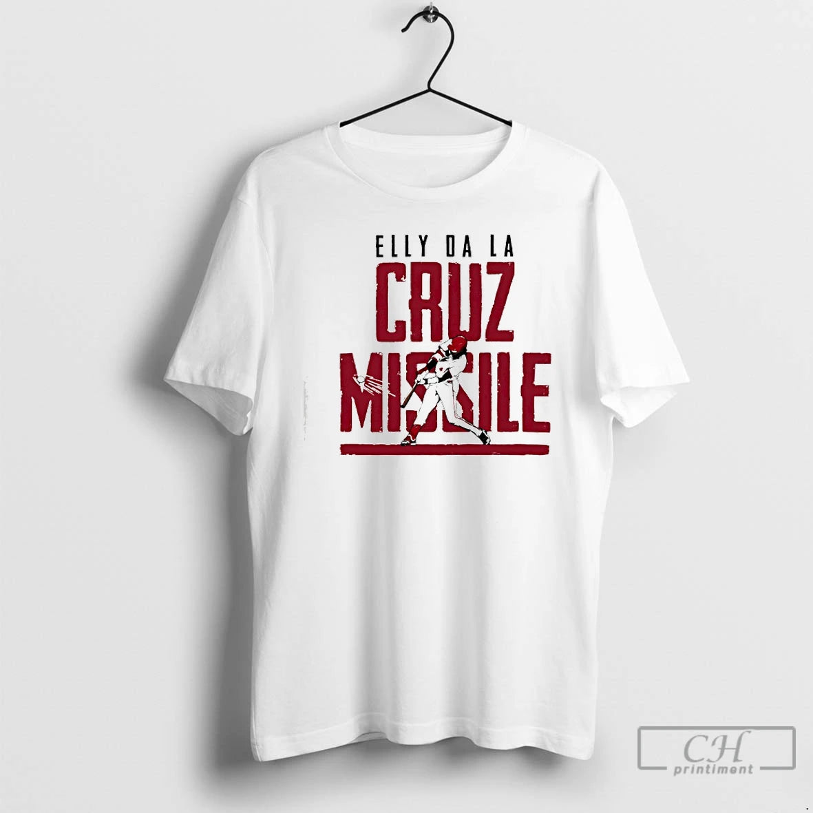 Premium Elly De La Cruz In Cincinnati Reds Missile Off The Bat Mlb T Shirts
