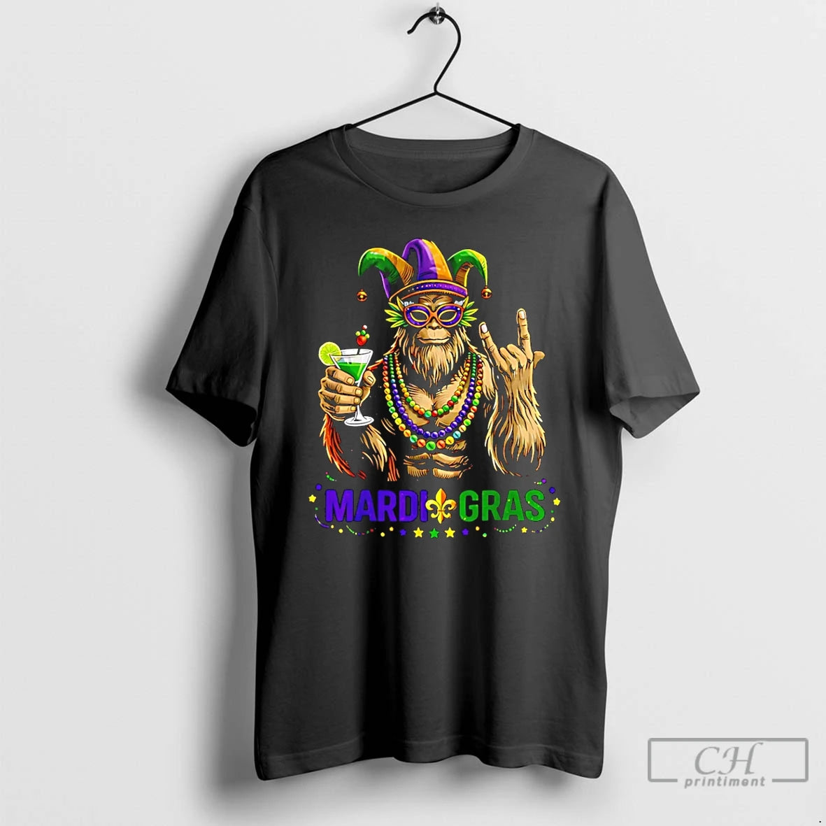 Premium Mardi Gras Bigfoot Rock Sasquatch 2026