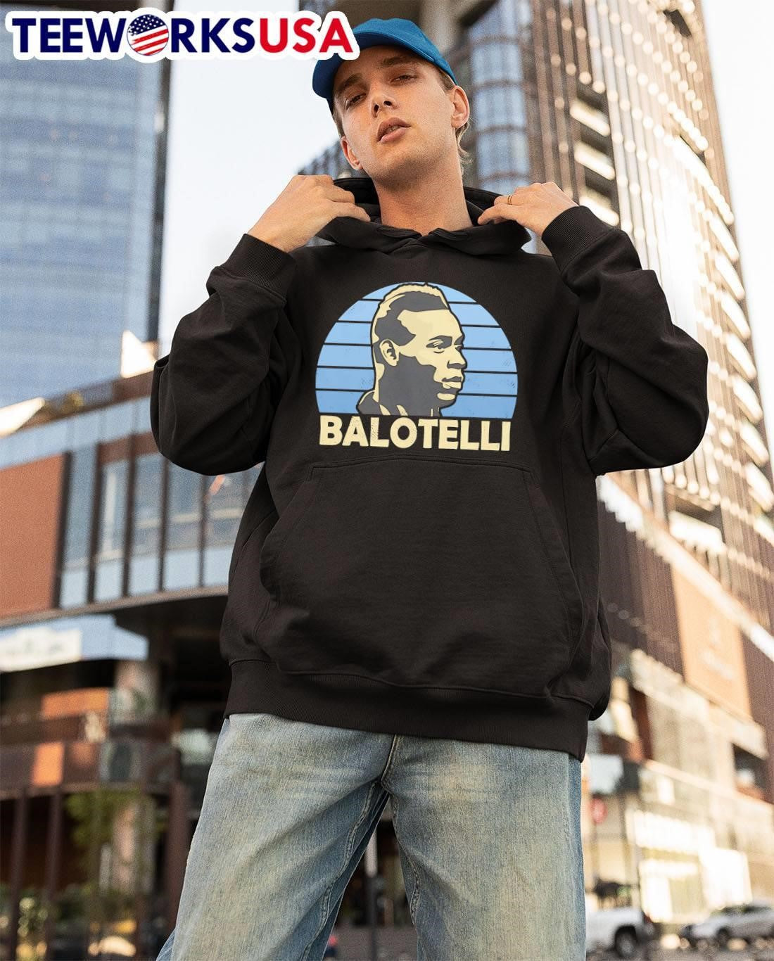 Retro Style Portrait Balotelli Italian Footballer T-Shirt