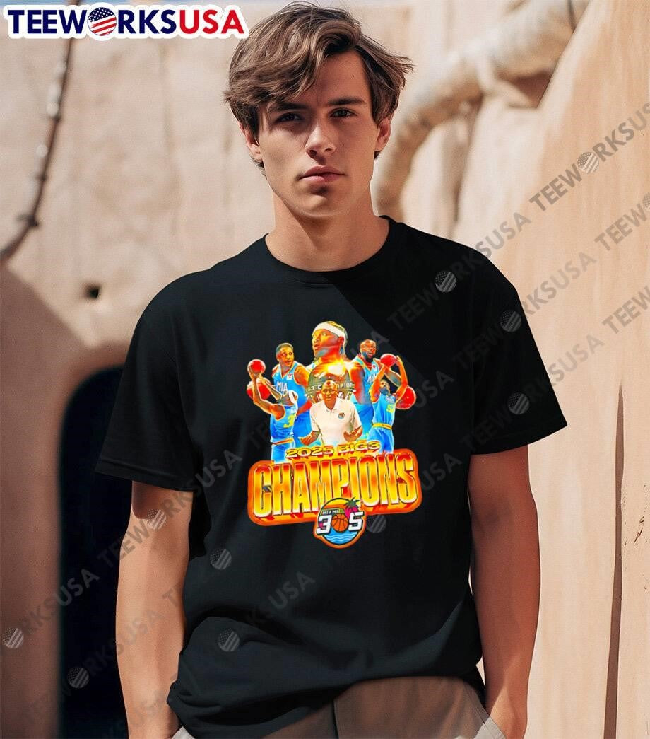 Miami 305 2025 BIG3 Champions Basketball Team T-Shirt