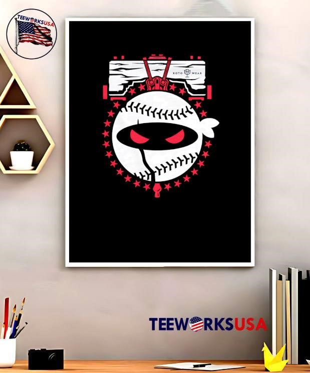 Roto Wear Ninja Baseball Strikes T-Shirt