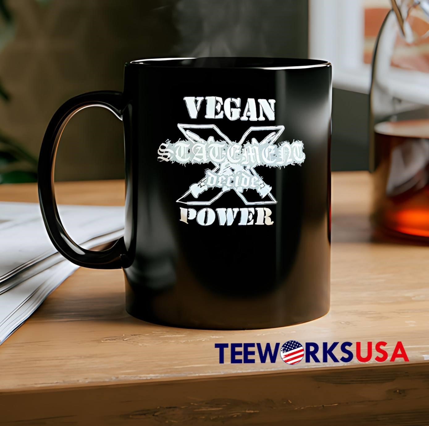 Vegan Statement Decide Power Black T-Shirt