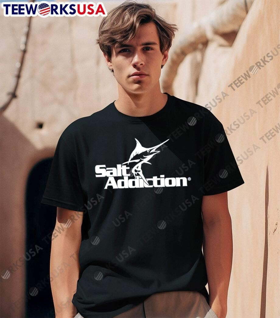 Salt Addiction Apparel Marlin Fish Jumping Men’s Performance Fishing T-Shirt
