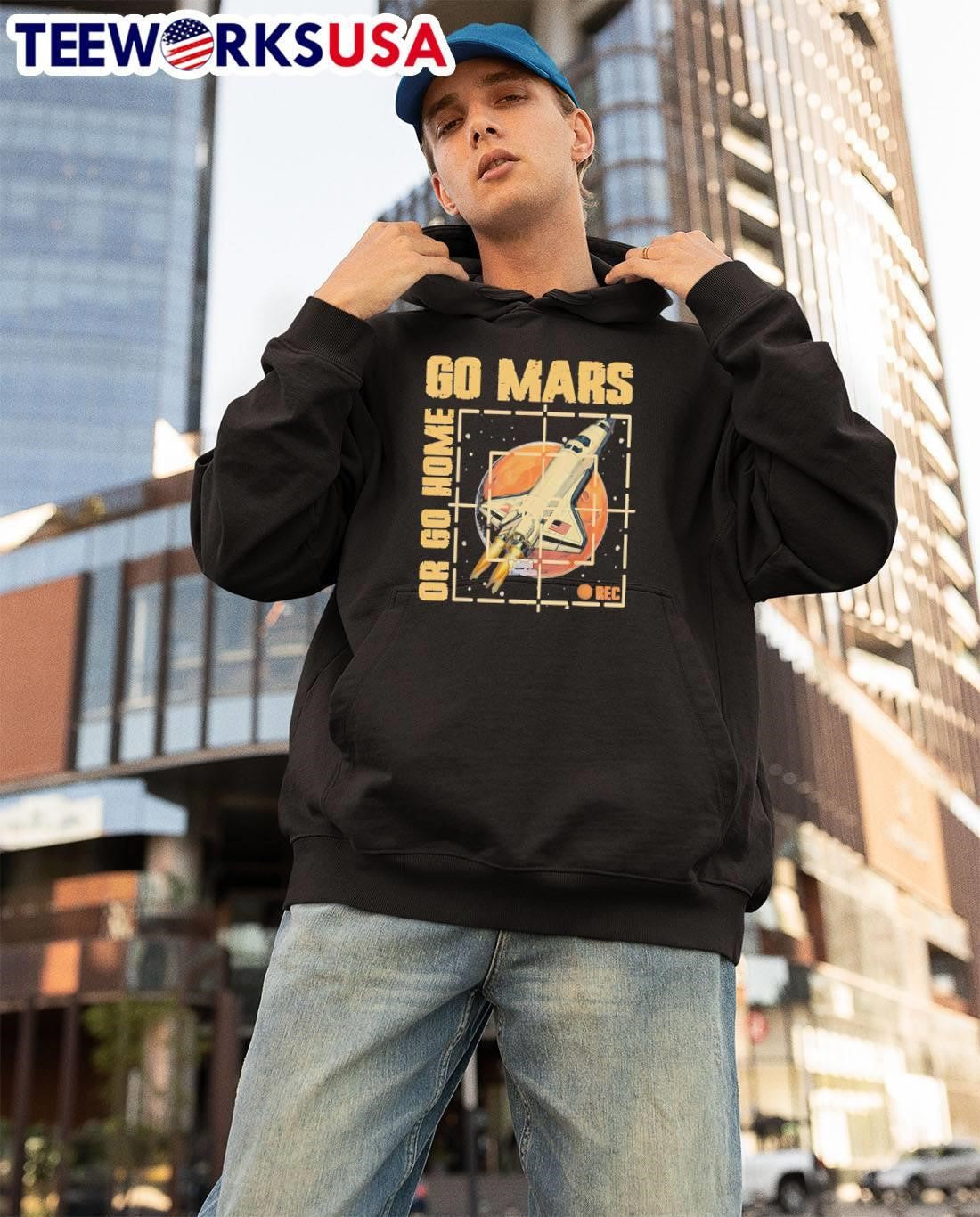 Space Exploration Apparel Go Mars or Go Home Astronaut Recording shirt