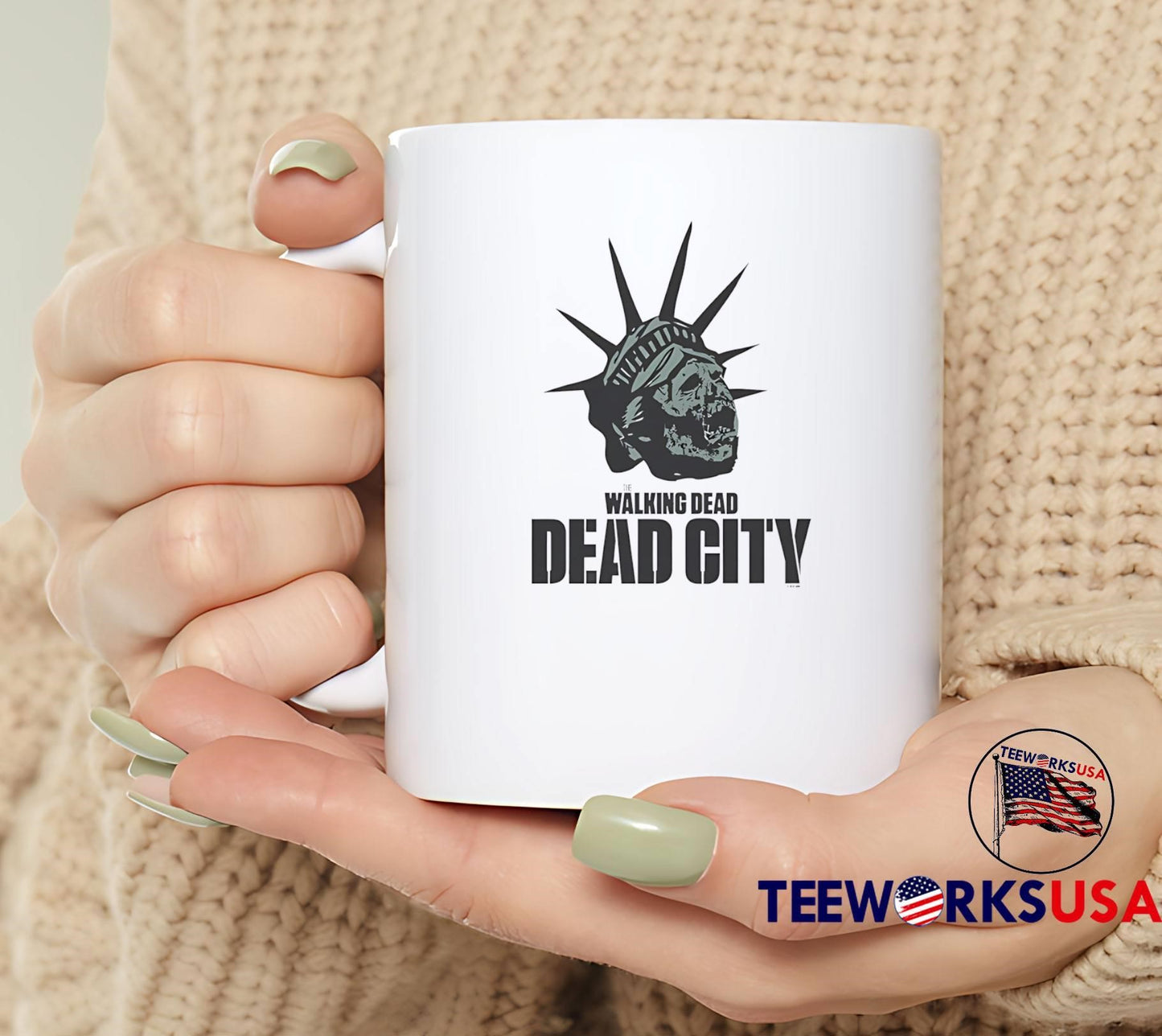 The Walking Dead Dead City Statue of Liberty Skull T-Shirt