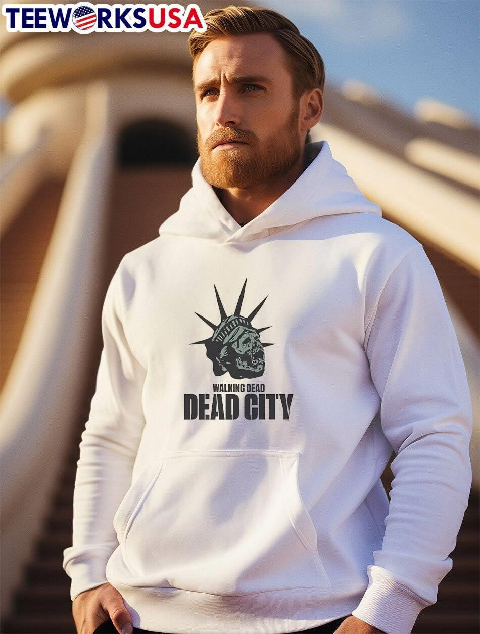 The Walking Dead Dead City Statue of Liberty Skull T-Shirt