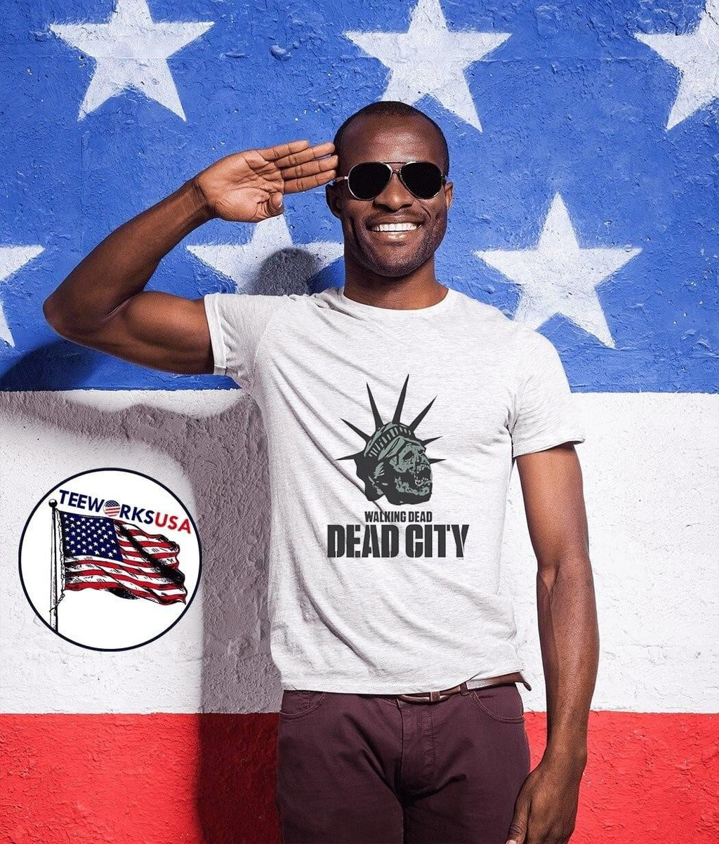 The Walking Dead Dead City Statue of Liberty Skull T-Shirt