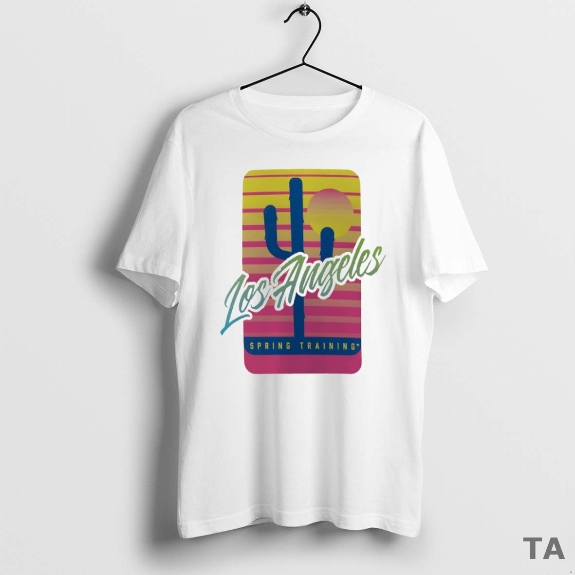 Top Los Angeles Dodgers Spring Training Sunset Circle T Shirt Sweater