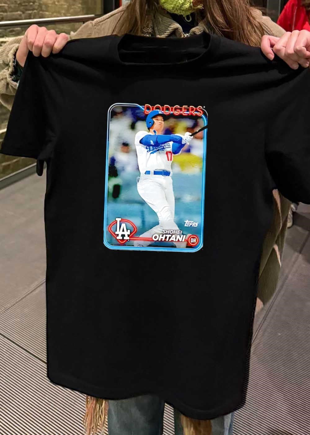 Topps Shohei Ohtani Dodgers Batter LA Logo Neon Script T-Shirt