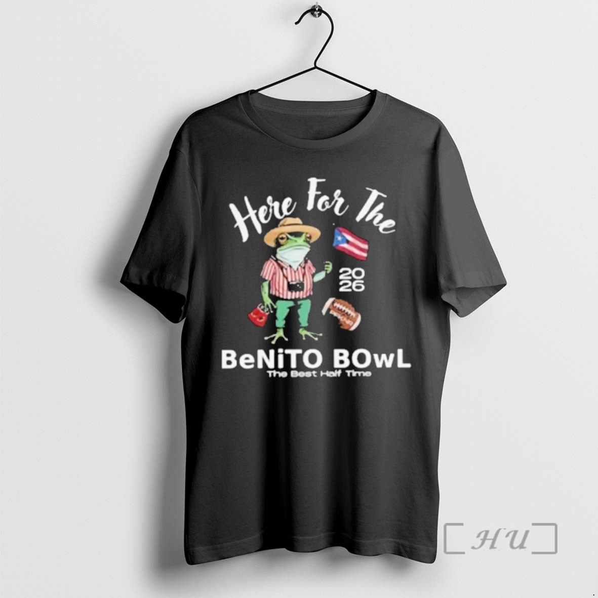 Trending Bad Bunny Here For The Benito Bowl Halftime Show 2026 Frog Premium T Shirts