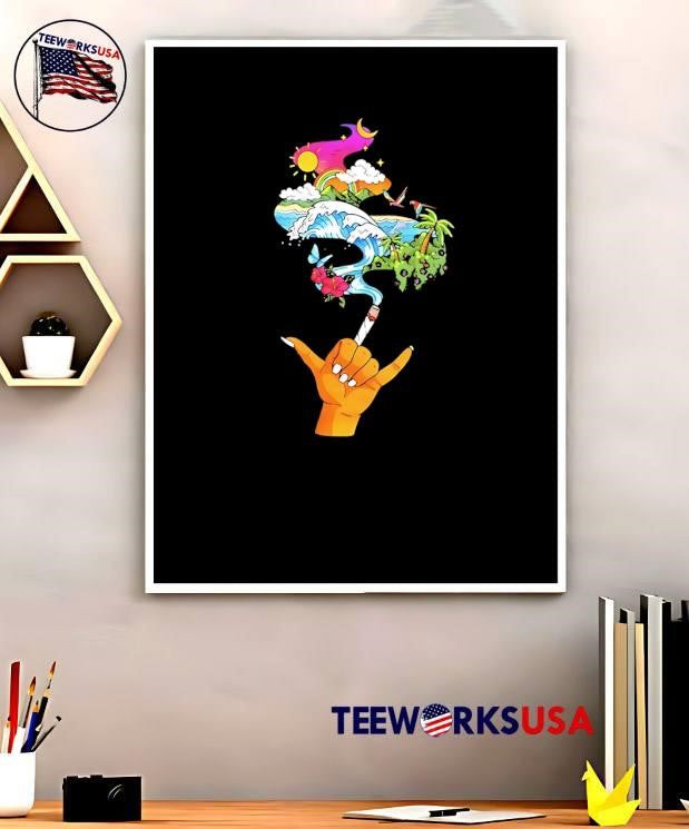 Tropical Vibes Hang Loose Hand Smoking Island Paradise shirt