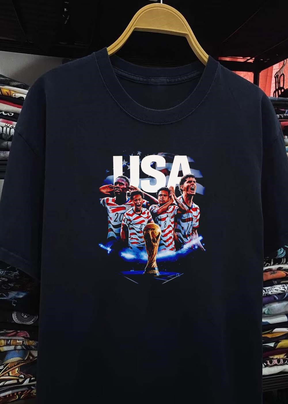 USA National Soccer Team Players Celebrating World Cup Trophy T-Shirt