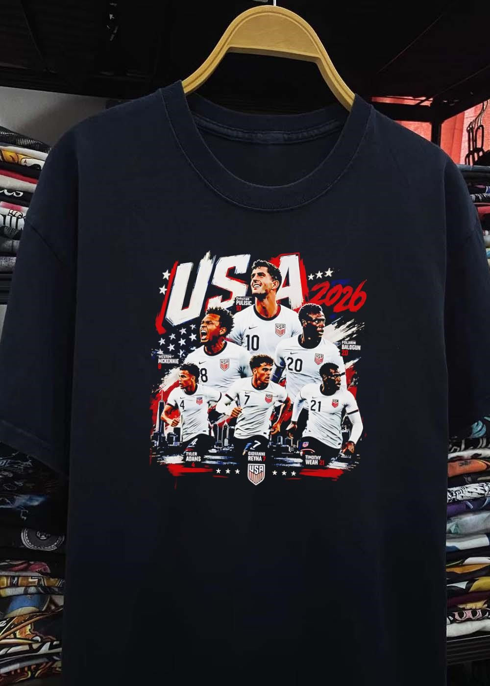 USMNT Stars Pulisic Mckennie Balogun Adams Reyna Weah USA 2026 Shirt