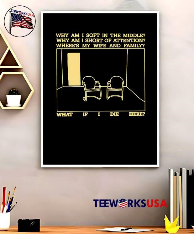 Talking Heads Lyric Art Empty Chairs Why Am I Soft in the Middle T-Shirt