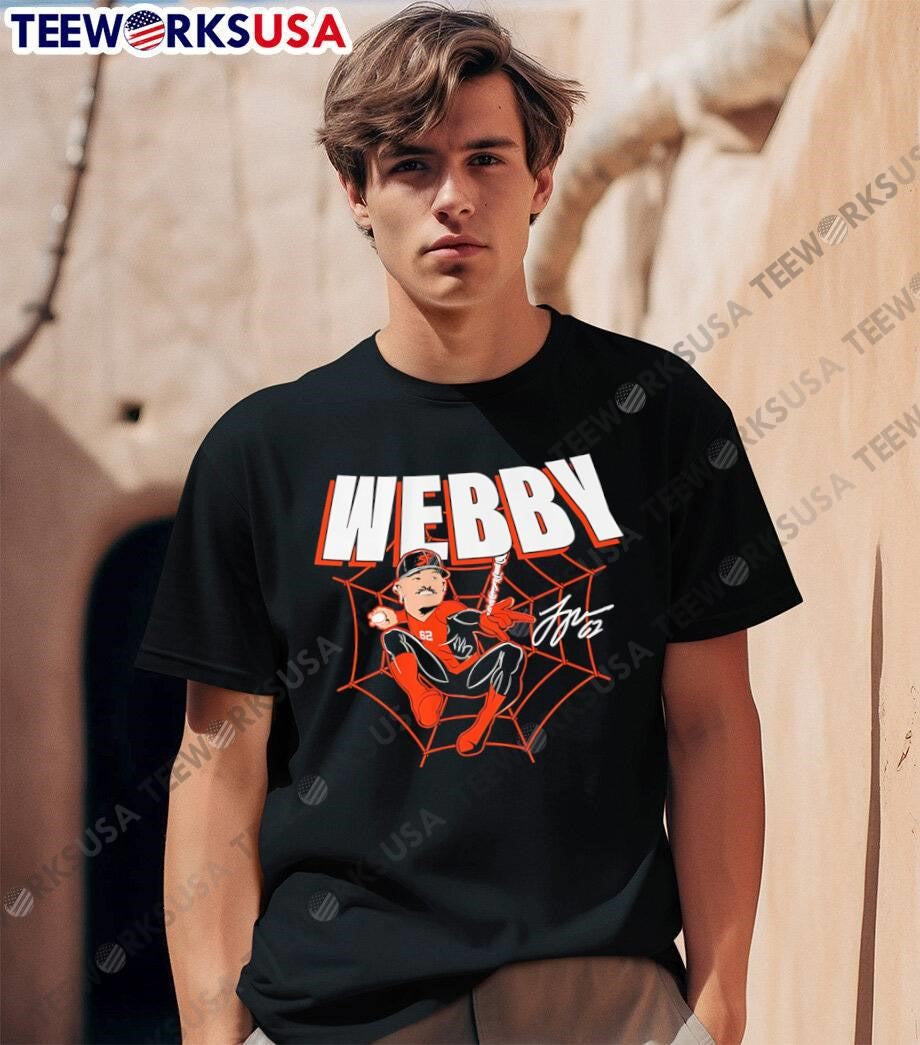 Webby spider web baseball player shirt